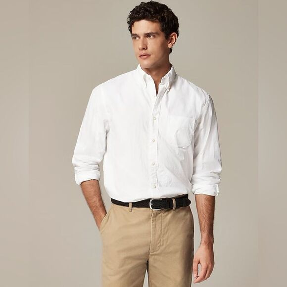 J. Crew Other - NWT J CREW Slim Untucked Broken-in organic cotton oxford shirt in white